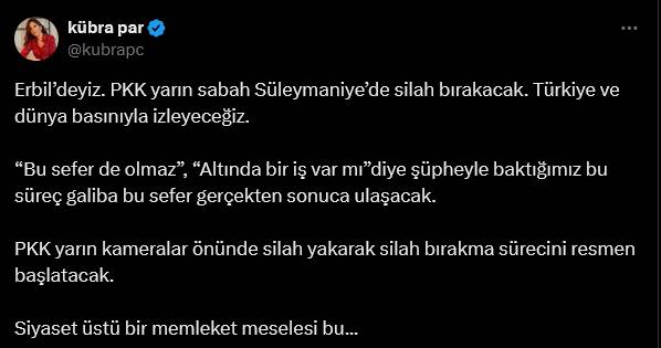 PKK'nın silah bırakma törenine katılan ekran yüzleri ve gazeteciler neler paylaştı? İşte o paylaşımlar 8